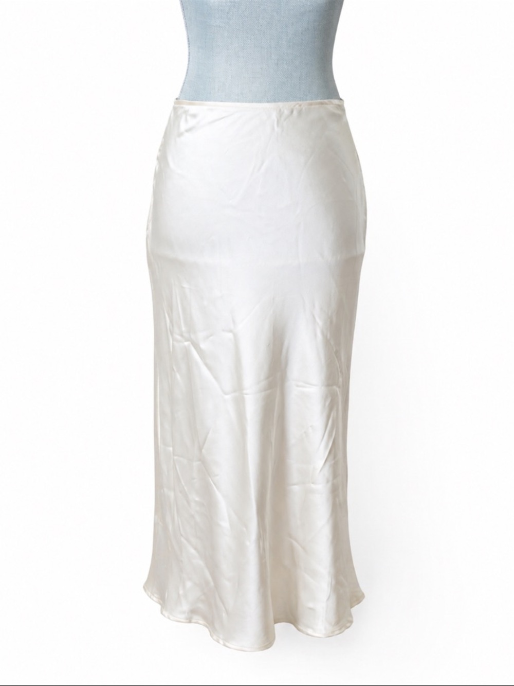 PacSun Ivory Satin Midi Slip Skirt Small Minimalist Y2K